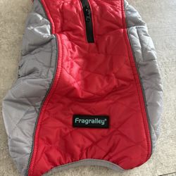 Dog Red And Gray Warm Parka