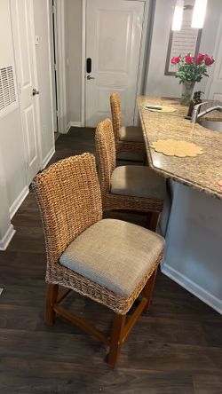 3 wicker chairs