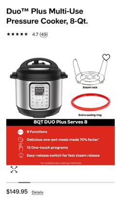Instant Pot Duo Plus 8 Qt, Brand New Never Used,10-in-1 Multi-Use