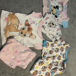 pajamas girls Disney Nickelodeon pajamas bundle 12,18 months 2T