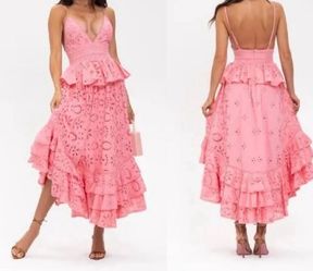 Rococo Sand Pink Embroidered Eyelet Slip Dress💝
