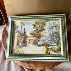 Small Framed Courtyard Scene Print