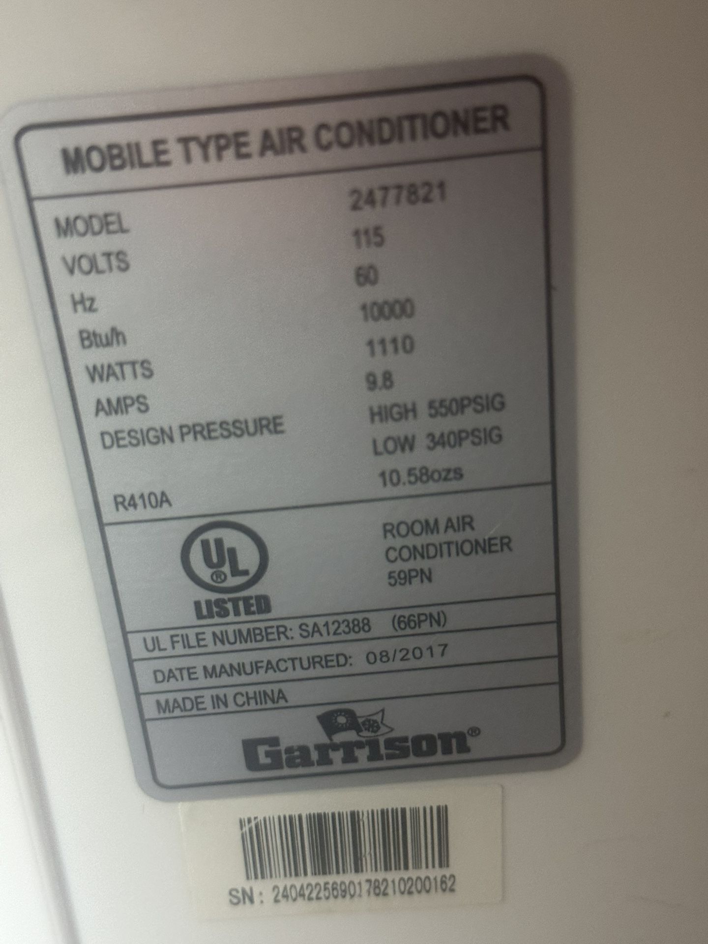 Garrison Portable A/C Unit