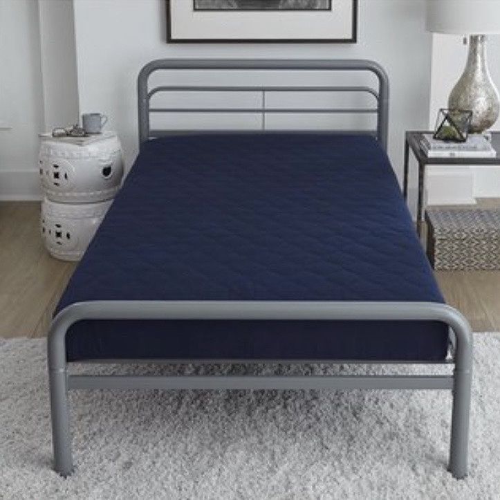 6 Inch Polyester Filled Quilted Top Bunk Bed Mattress, Twin, Navy