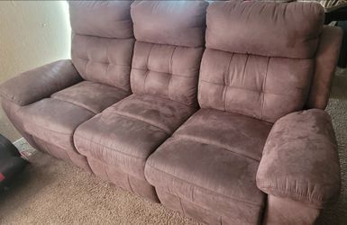 Brown Microfiber Reclining Sofa