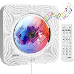 Portable Wall Mounted CD Player with Bluetooth, Homlab Mountable CD Music Player Built-in HiFi Speakers, Home Audio Boombox with Remote Control, FM Ra