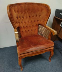 VINTAGE HIGH BACK CANE CHAIR