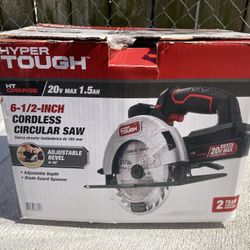 Hyper Tough 20V Max Lithium Ion Cordless 6-1/2 Inch Circular Saw with 1.5Ah Lith