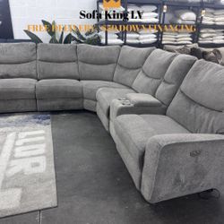 Free Delivery* Like New Gray Sectional Sofa with Recliners! 