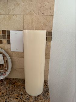 Large White Pillar Candle 3.8" x 11.8" by Dynamic Collections - Brand New