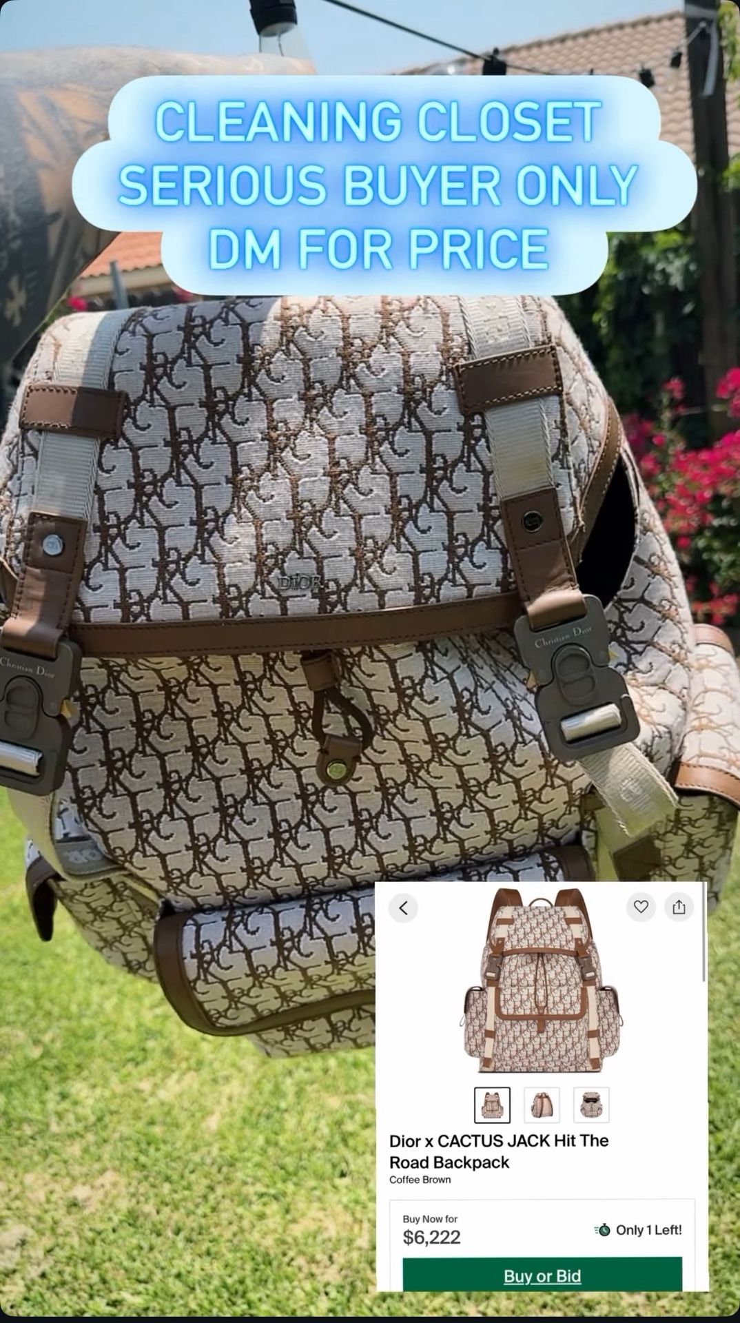 Brand New Dior X Cactus Jack Hit The Road Backpack