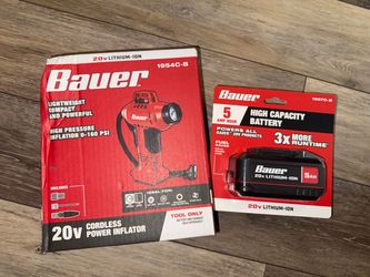 Harbor Freight Bauer battery 5V and 20 V cordless power inflator,and 20V OSCILLATING MULTI-TOOL, all for $60 FIRM