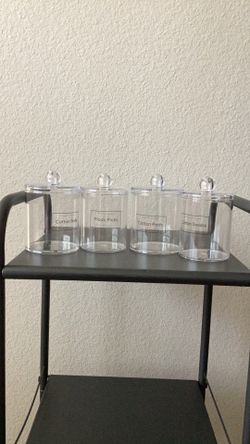 4pcs Acrylic Vanity Storage Canisters with Lids