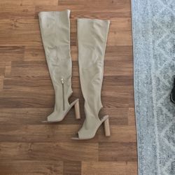 Thigh High Ego Open Toe Boots 