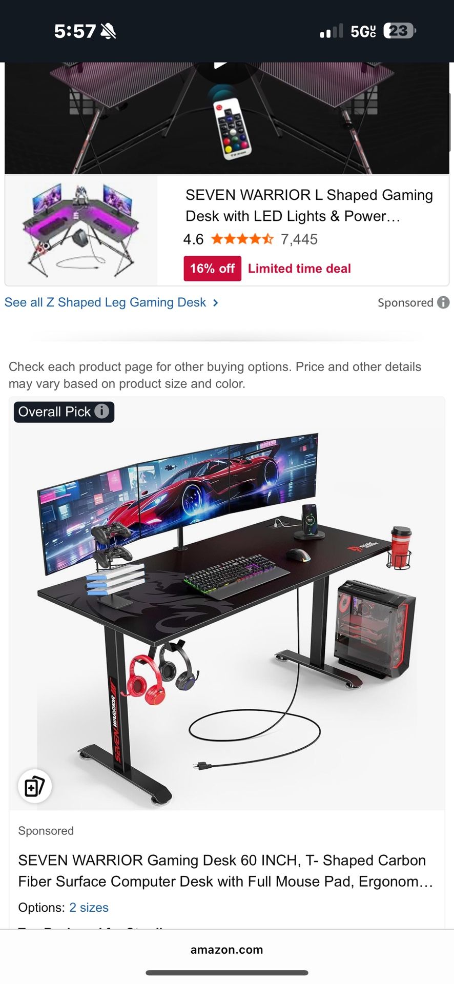 GAMING/ STREAMING table