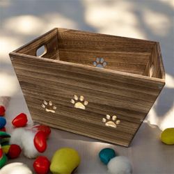 Paw print Wooden crate