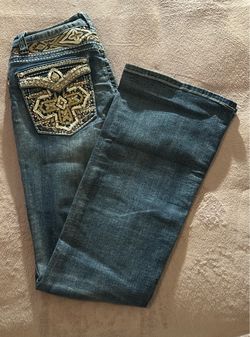 Embellished Bootcut Jeans with Rhinestone Pockets