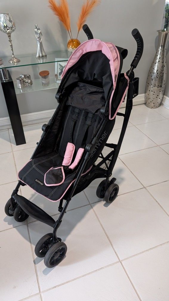 Summer Infant 3Dlite+ Lightweight Stroller – Black/Pink