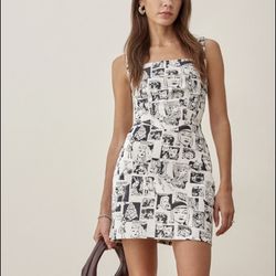 NWT Reformation Davies Black and White Comic Denim Bustier Mini Dress | 2  for Sale in Fort Lauderdale, FL - OfferUp
