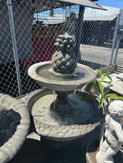 Concrete Two-Tier Pineapple Fountain