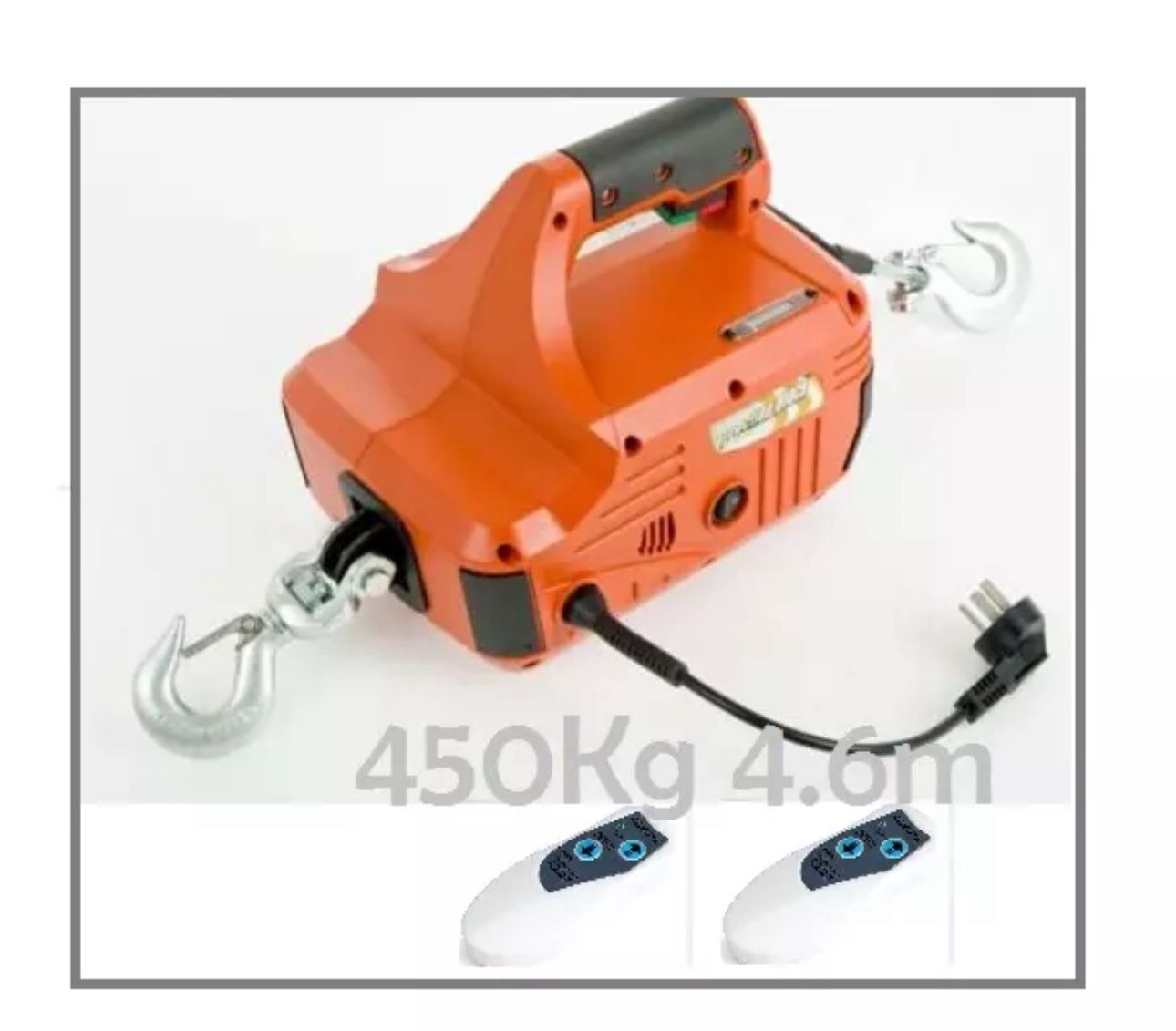 New 450kg 4.6m Traction Block Portable Winch Traction Hoist with 2 Remotes