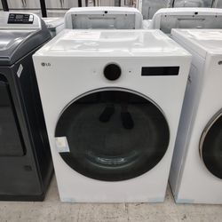 LG 7.4 Cu. Ft. Vented Stackable SMART Gas Dryer In White