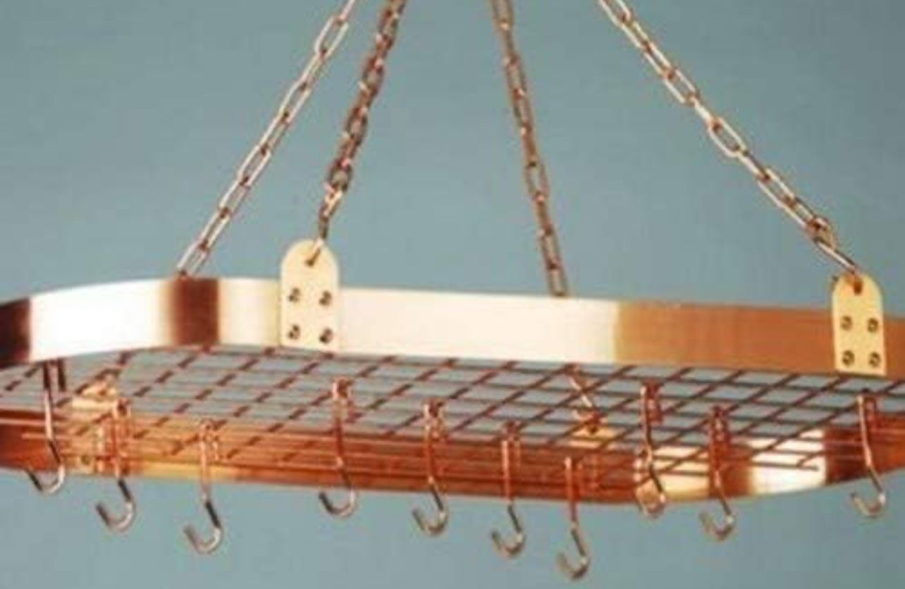 Old Dutch International Oval Hanging Pot Rack with Grid