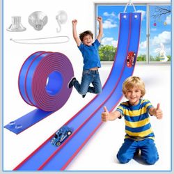 15 Ft Flexible Race Track, DIY Car Track Set for Kids Blue Red