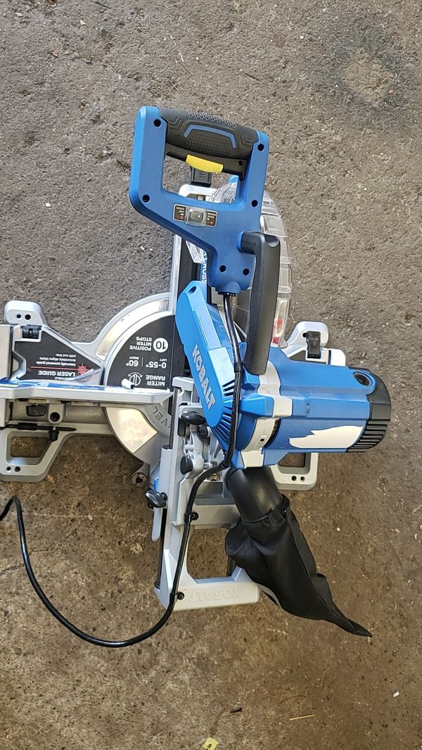 Like new Kobalt 12" sliding miter saw. Chop saw. Dual bevel laser guide