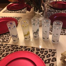 Set Of 5 Animal Glasses 