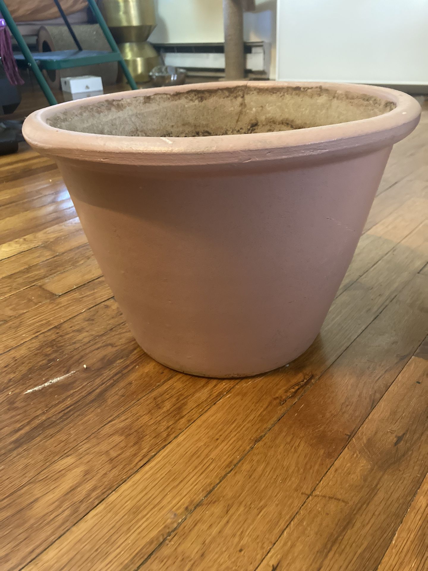 Large Rose Colored Plant Pot