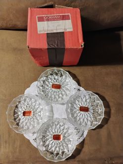 Gorham lead crystal coaster set vintage