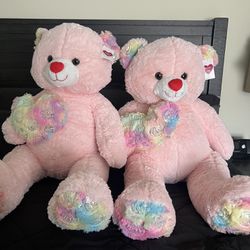 Giant Pink Teddy Bear 3.4 Feet I Have 3 Of Them Each Is $10 