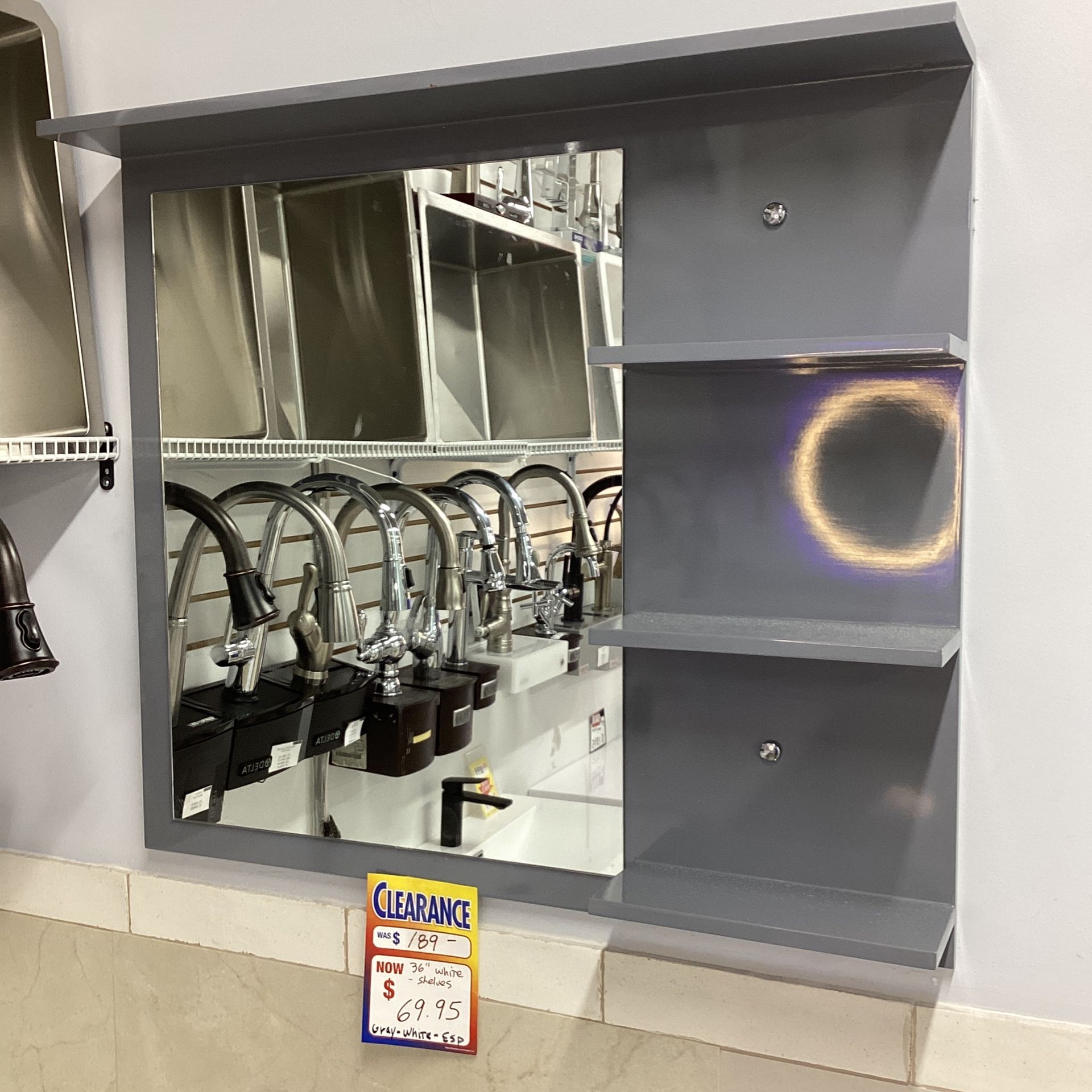 36” Gray/ Black/White Bathroom Mirror With Shelves On Clearance Sale ❗️❗️❗️❗️❗️❗️❗️❗️❗️❗️❗️❗️❗️❗️❗️