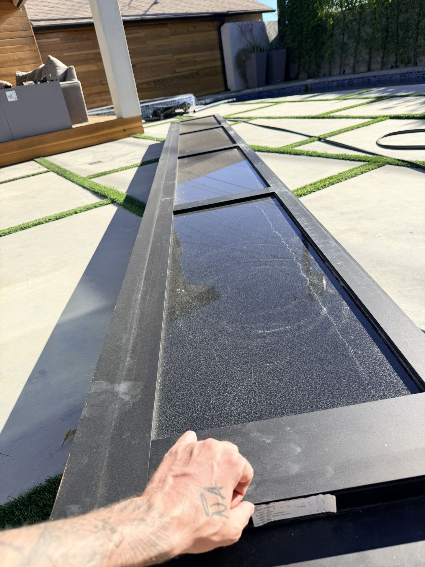 Black Garage Door With Glass