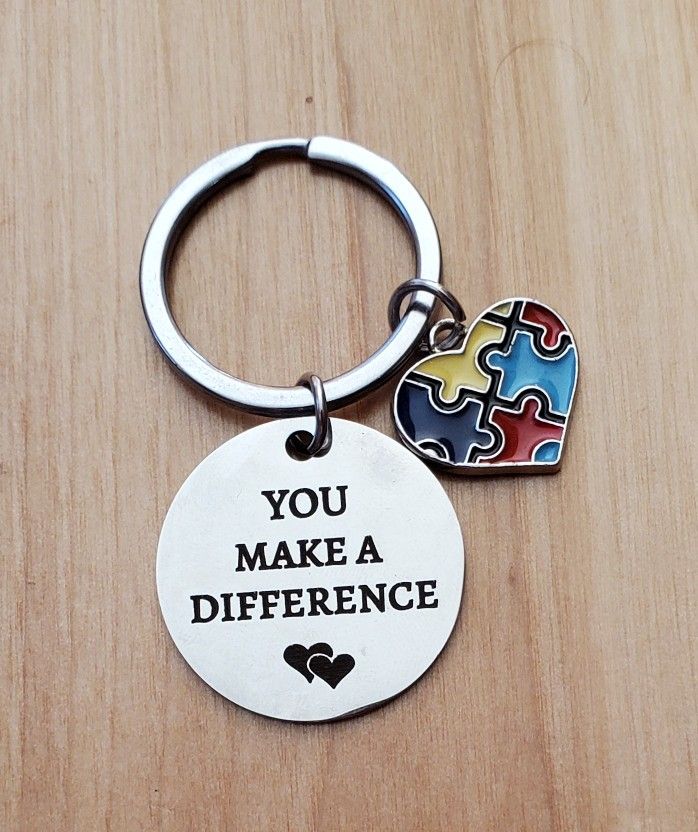 NEW 'You Make A Difference' Autism Charm Keychain