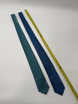 Lot of 2 Mens Designer Ties Nicole Miller & Jonathan David Blue Geometric