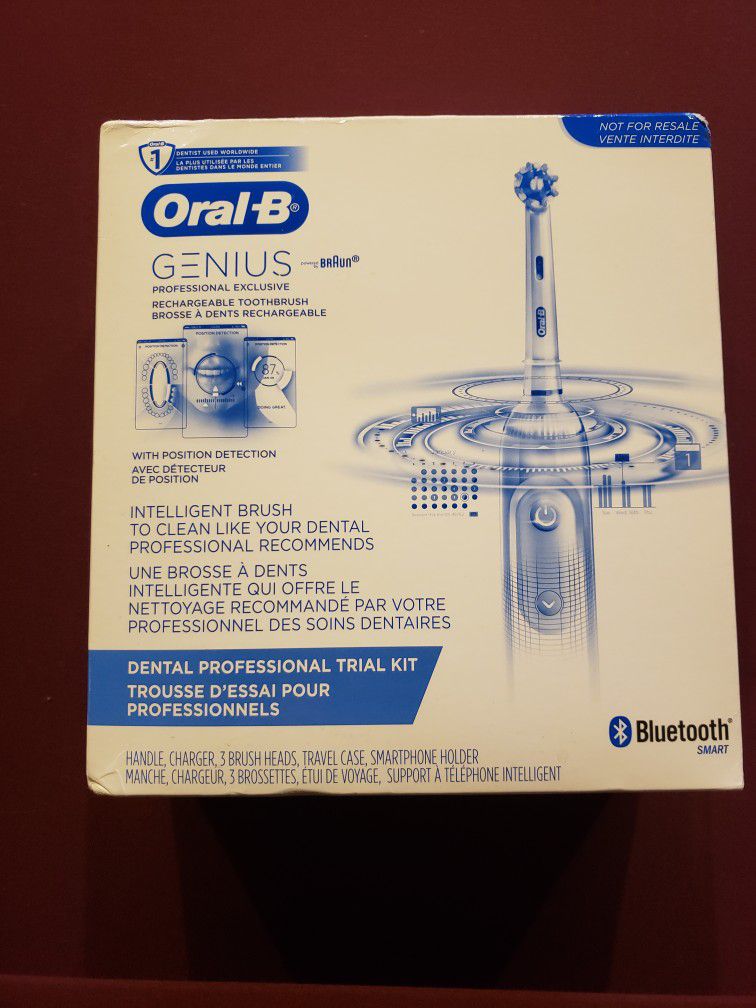 Brand New in retail sealed box. Oral B Genius Rechargeable Professional Toothbrush with Bluetooth.