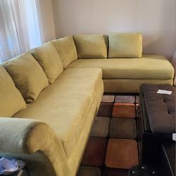 Lime Green Sectional, 2 Piece, Large