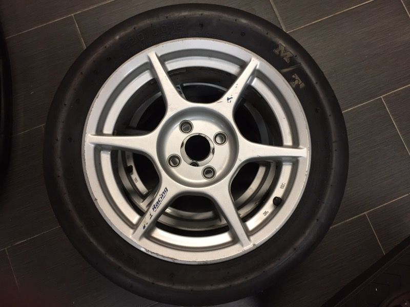 Kosei K1 (pair) 15x7 4x100 with M/T 22x8.0x15 drag slicks