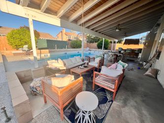 🛋️🌴COMPLETE PATIO SET – Loveseat, Chairs, Loungers, Fire Pit & More