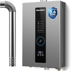 Tankless Water Heater, Novieex On Demand Water Heater Natural Gas, Up to 3.6 GPM, 86,000 BTU Instant Hot Water Heater with LED Display, Indoor Install