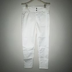 Love Fire, Women’s  White Stretchy Skinny Faux Front Pockets Pants, Size 13