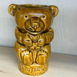 RARE Tiedy teddy bear cocktails vintage 1970s tiki mug collectible 5”