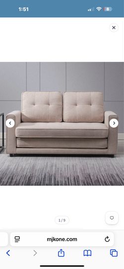 New in box Mjkone 3-in-1 Convertible Upholstered Loveseat Sofa Bed, 110802280