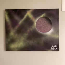 Galaxy And Planet Abstract Canvas Painting