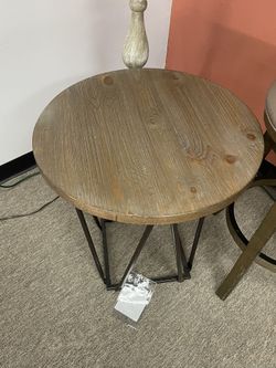 Round End Table Rustic