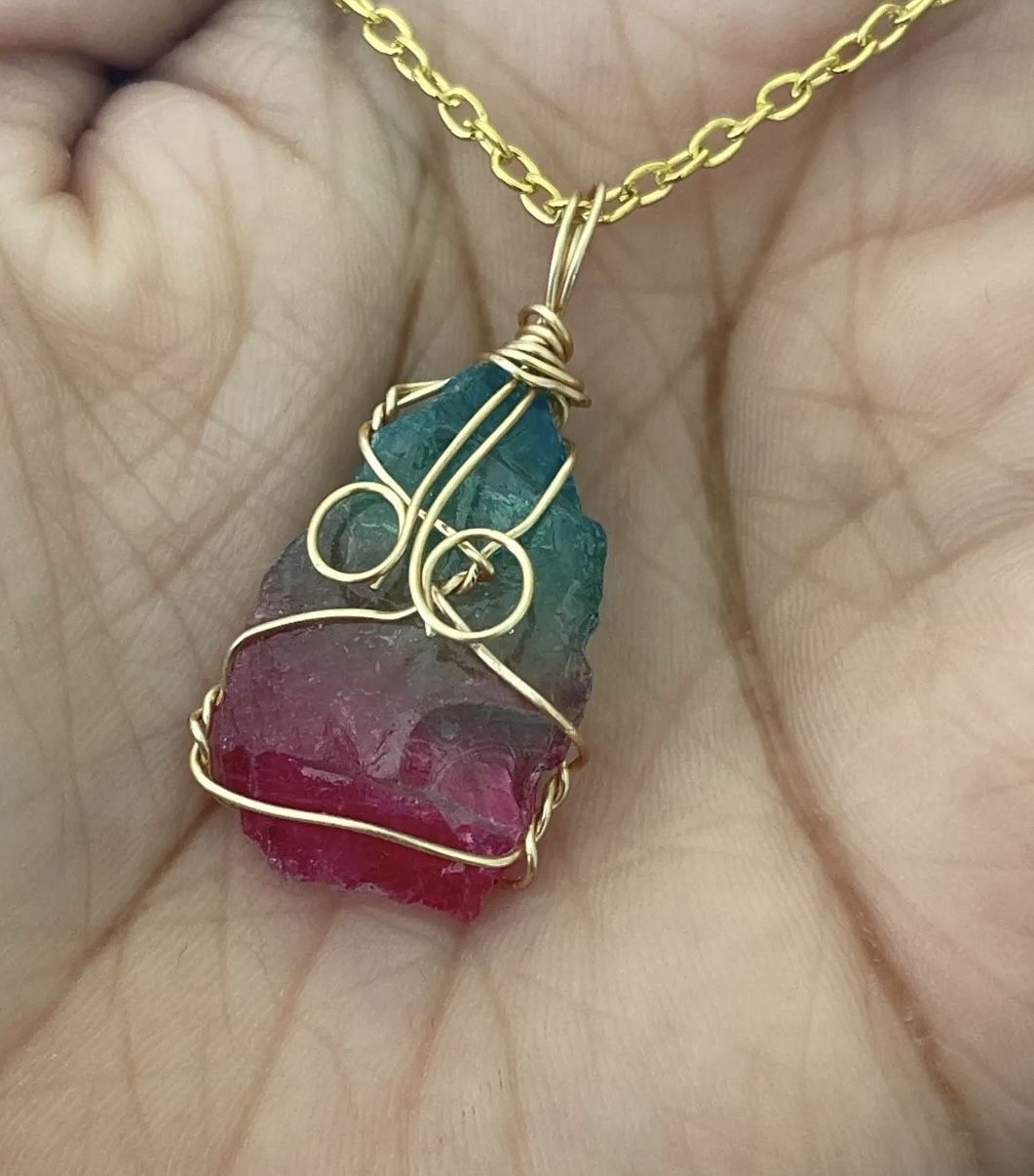 Aura Quartz Crystal Necklace