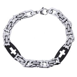 18K Gold Plated Stainless steel Bracelet Box Byzantine Bracelet Length 9"