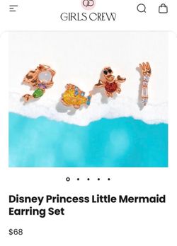Disney’s The Little Mermaid Rose Gold Character Earrings